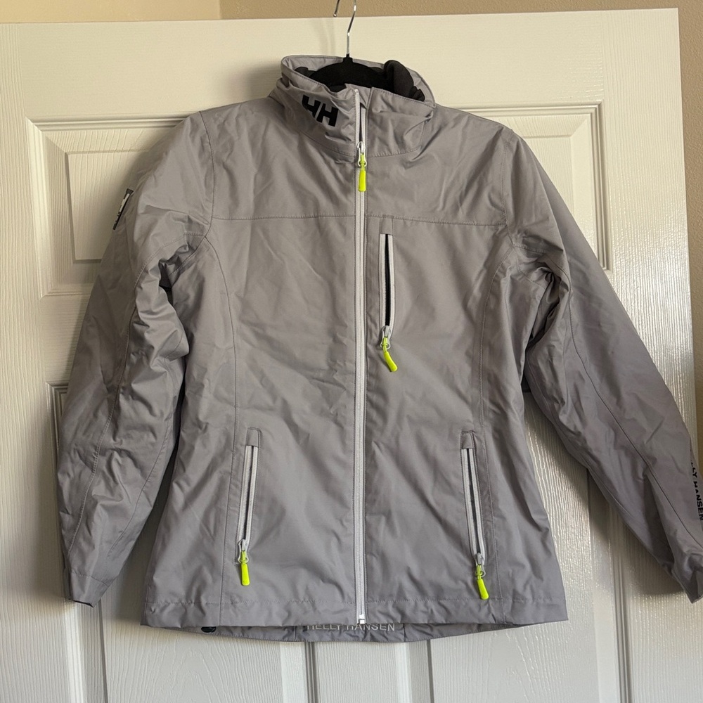 Helly Hansen Light Gray Jacket with Neon Yellow Details